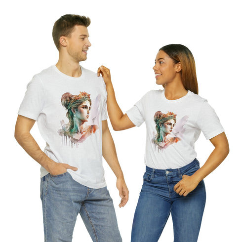 Greecian Goddess in Watercolor - Short Sleeve Tee